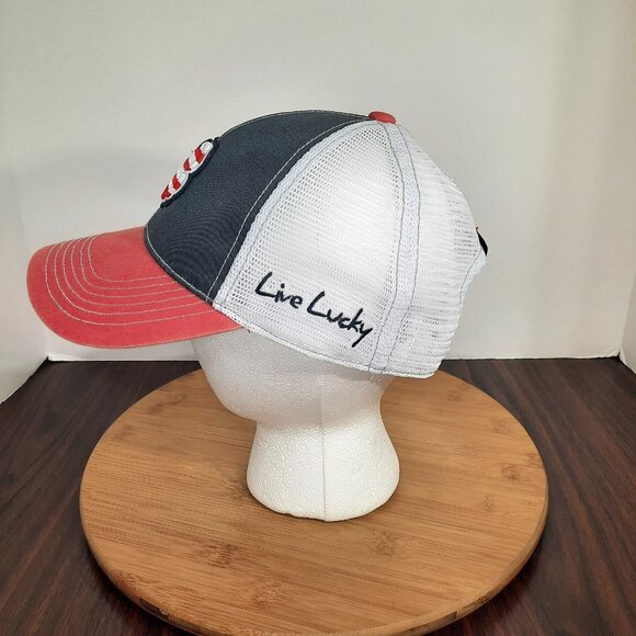 Black Clover Hat Red White Blue USA American Flag Logo SnapBack Golf Mesh Back - Picture 3 of 11